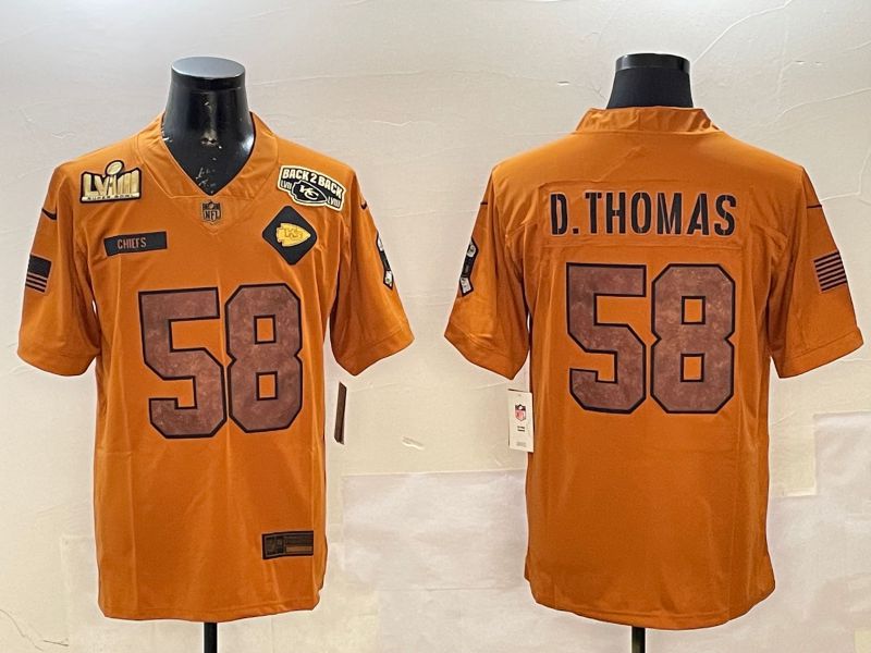 Men Kansas City Chiefs 58 Thomas Yellow 2025 Nike Salute to Service Limited NFL Jersey style 6